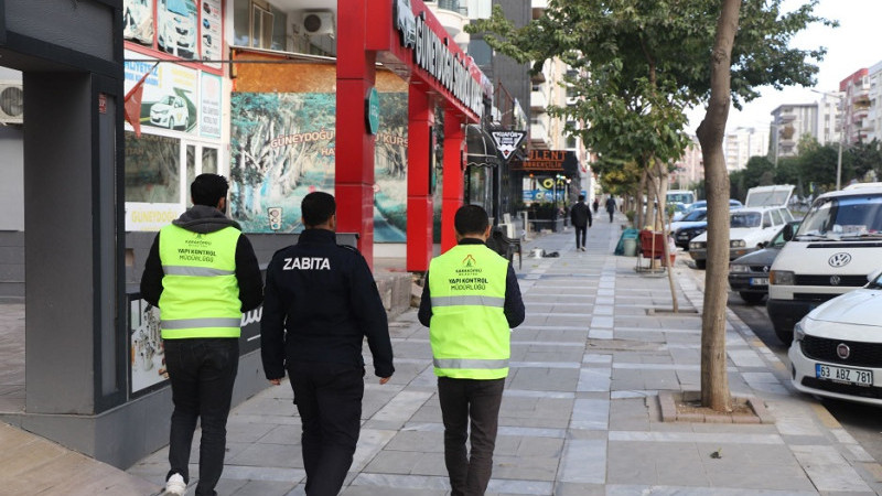 Karaköprü'de  İş Yeri Sundurmaları Denetlendi