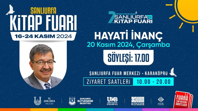 Ünlü Yazar ve Şairler Şanlıurfa'da Okuyucularıyla Buluşacak