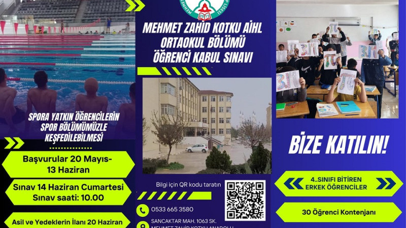 Şanlıurfa'da Bir İlk! İmam Hatip Spor Ortaokulu Kapılarını Açıyor