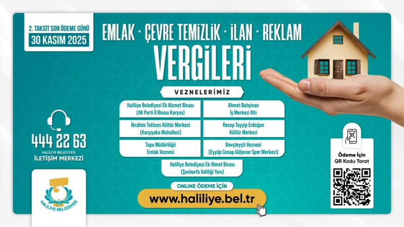 Haliliye Belediyesi'nden Vergi Ödeme Duyurusu