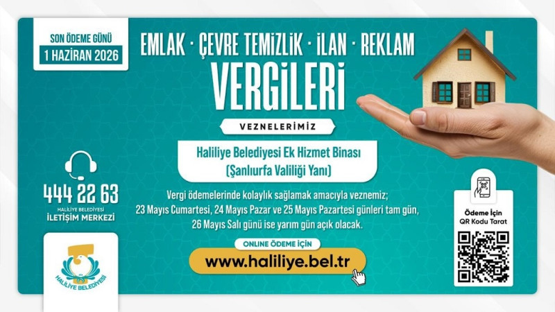 Haliliye Belediyesi Vergi Ödemelerini 1 Haziran'a Uzattı